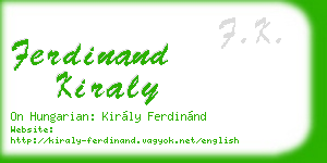 ferdinand kiraly business card
